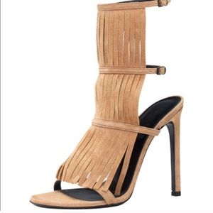 Gucci suede fringe heels